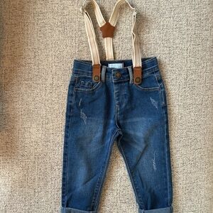 Primark Blue Denim with Cream Suspenders
